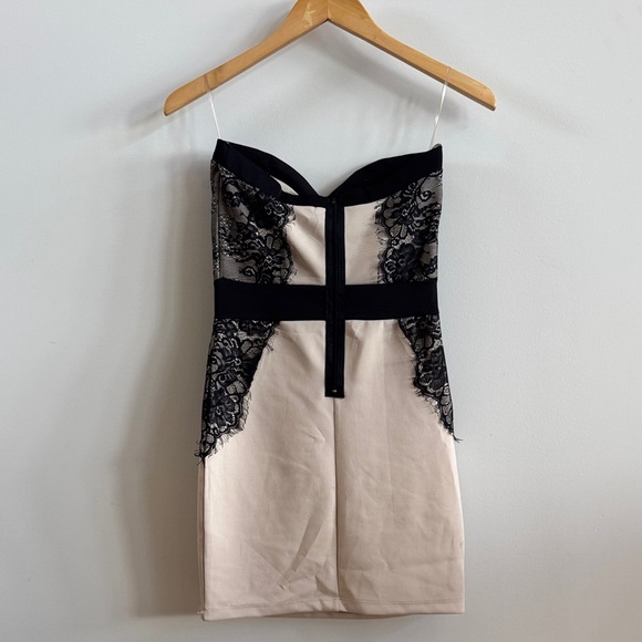 Ardene Strapless Black and Cream Dress - Picture 2 of 7